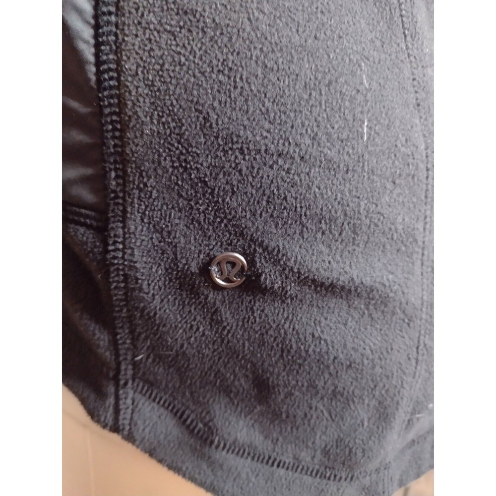 LULULEMON Fleecy Keen Jacket Black Size 4 Removable Hood Warm Layered Quilted BB - Picture 5 of 6